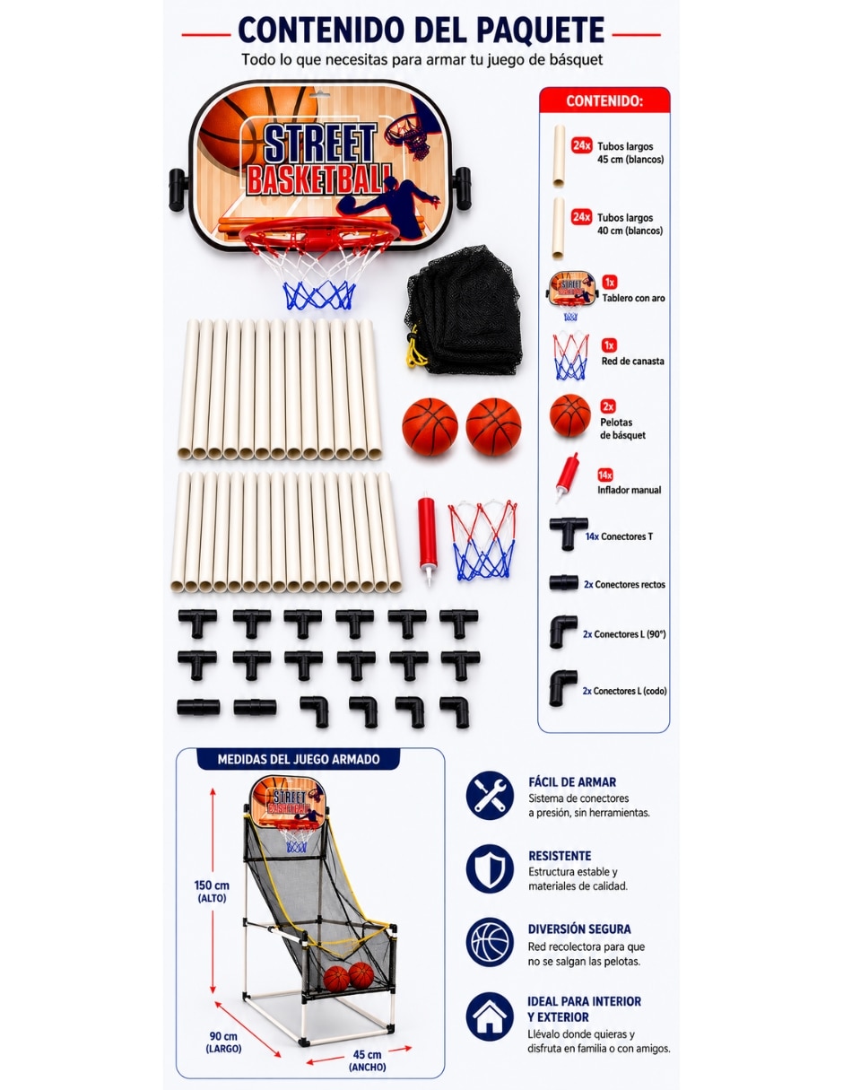 Tablero básquetbol Pingüe funcionamiento manual